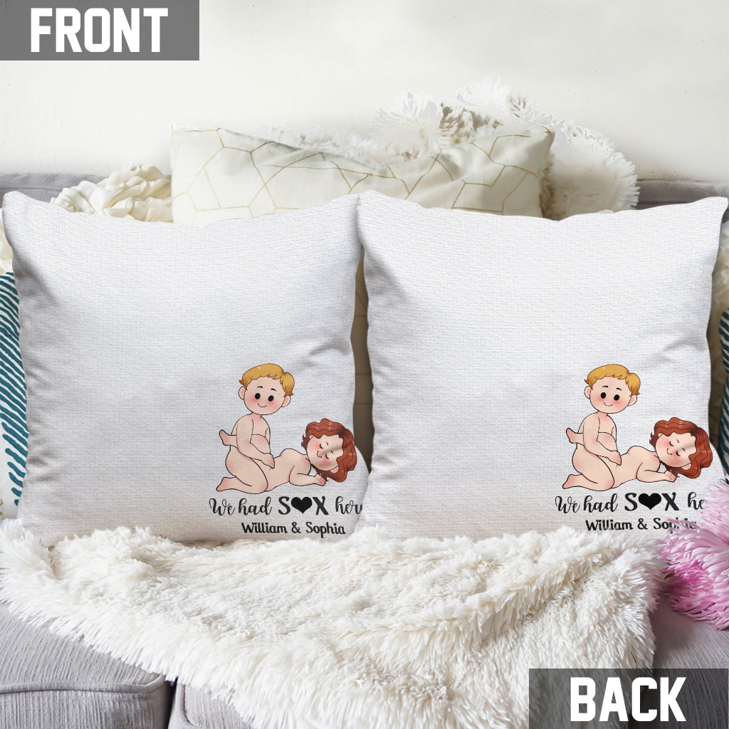 We Did It Here - Personalized Couple Throw Pillow