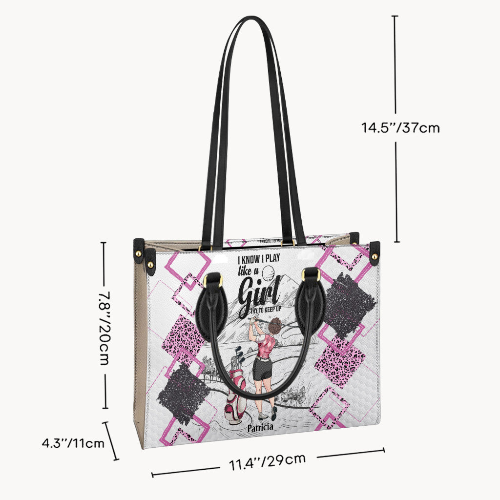 Golf Instruction - Golf gift for her, girlfriend, wife, daughter - Personalized Leather Handbag