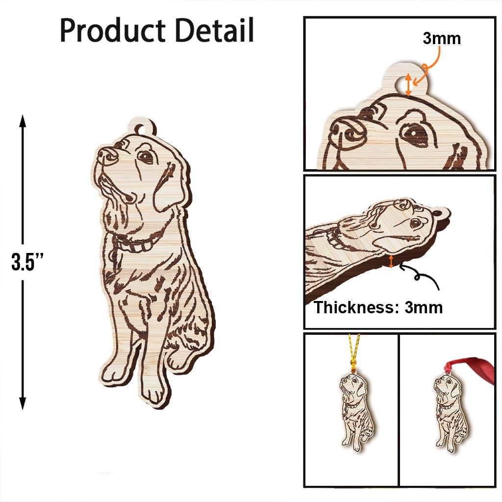 Dog Line Drawing - Personalized Dog Ornament