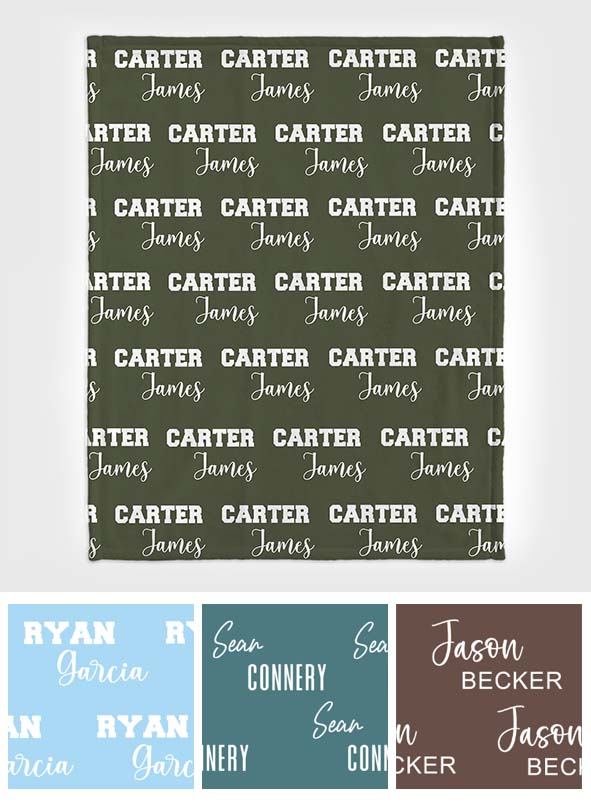 Custom Name Pattern - Personalized grandson Blanket