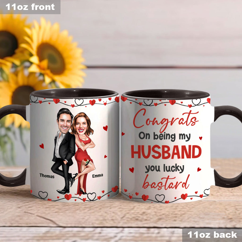 Congrats On Being My Husband - Personalized Couple Accent Mug