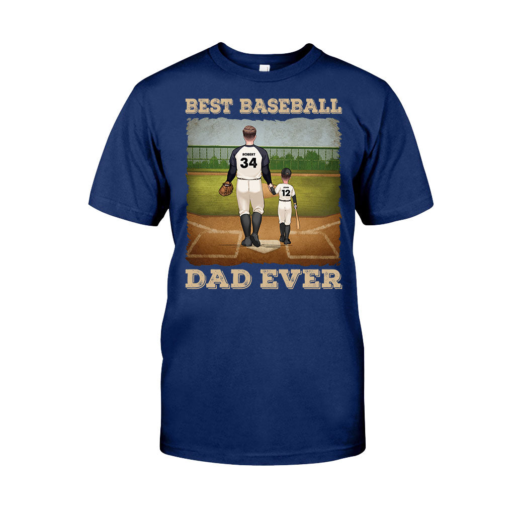 Best Baseball Dad Ever - Personalized Baseball T-shirt & Hoodie