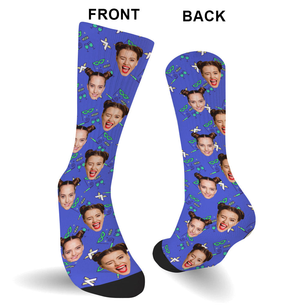 Custom Face Party Pattern - Personalized Bestie Socks
