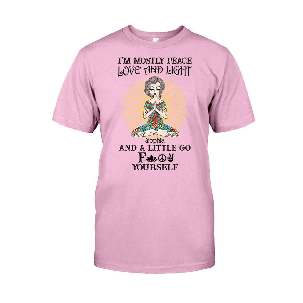 I’m Mostly Peace Love And Light - Personalized Yoga T-shirt And Hoodie