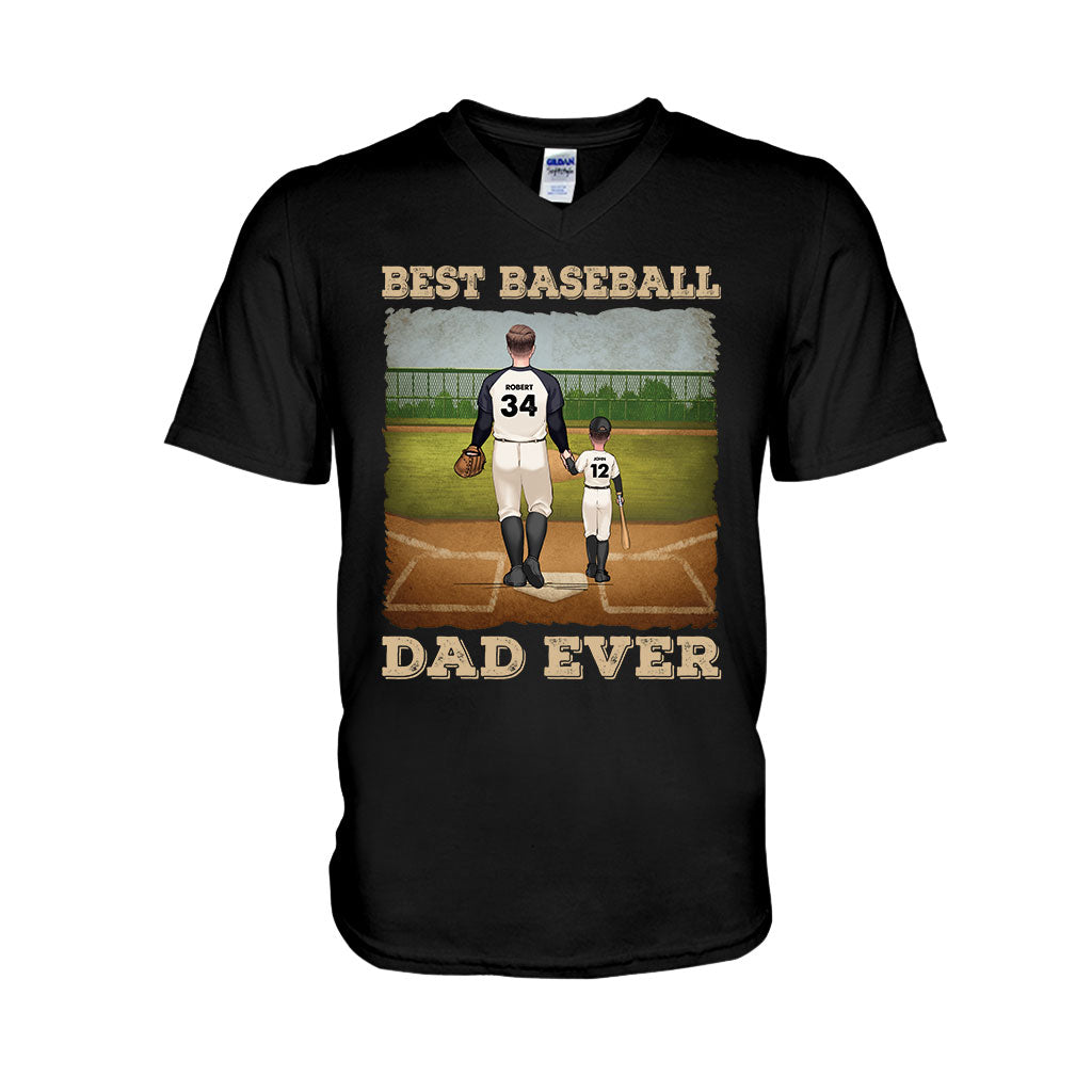 Best Baseball Dad Ever - Personalized Baseball T-shirt & Hoodie