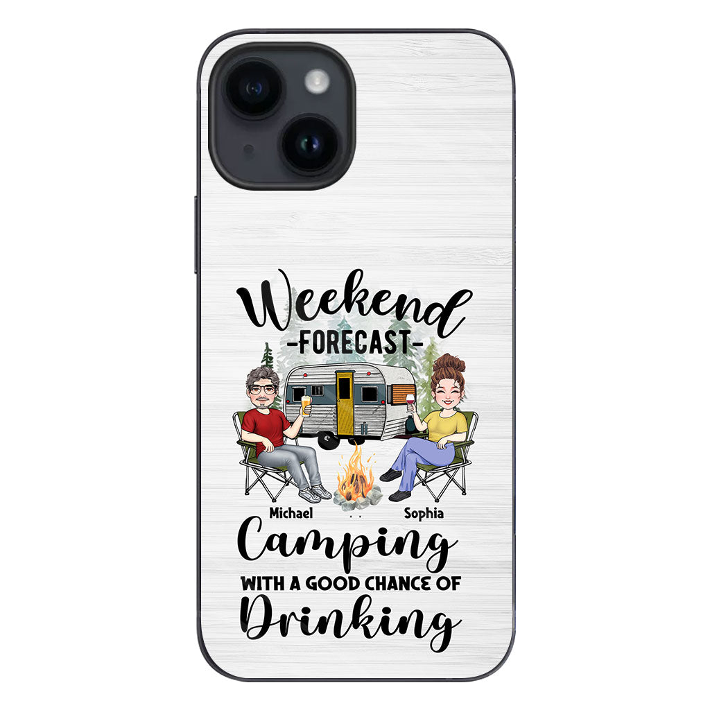 Weekend Forecast - Personalized Camping Clear Phone Case