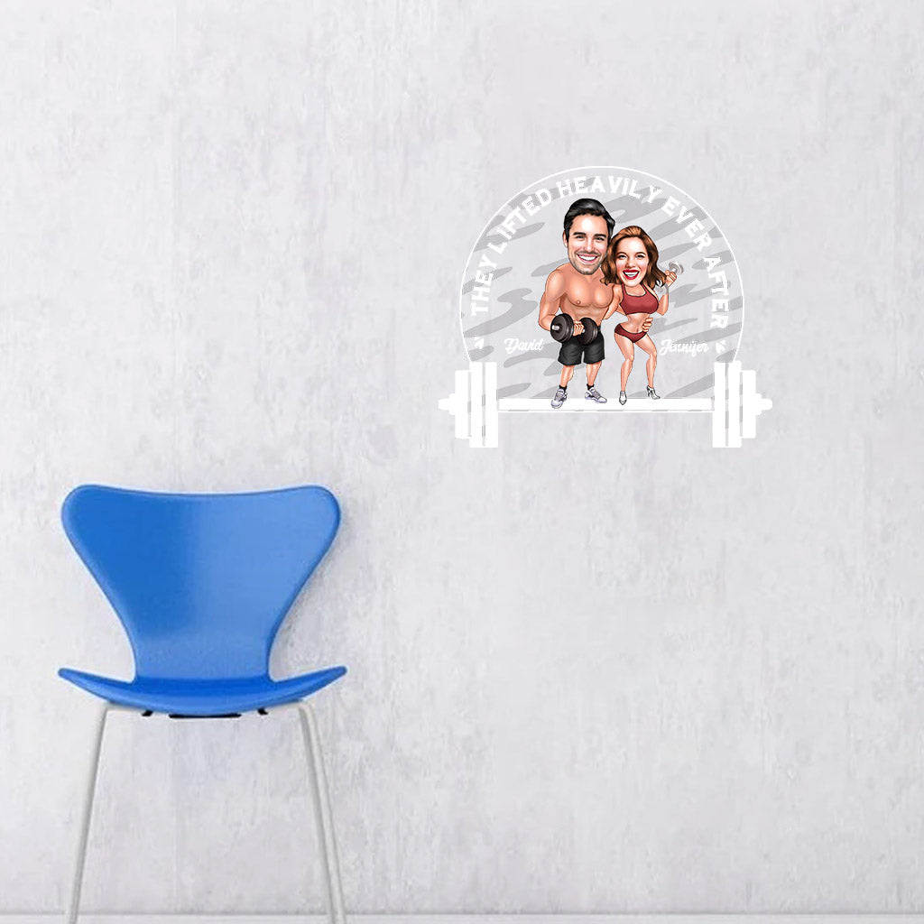 They Lifted Heavily Ever After - Personalized Fitness Decal Full