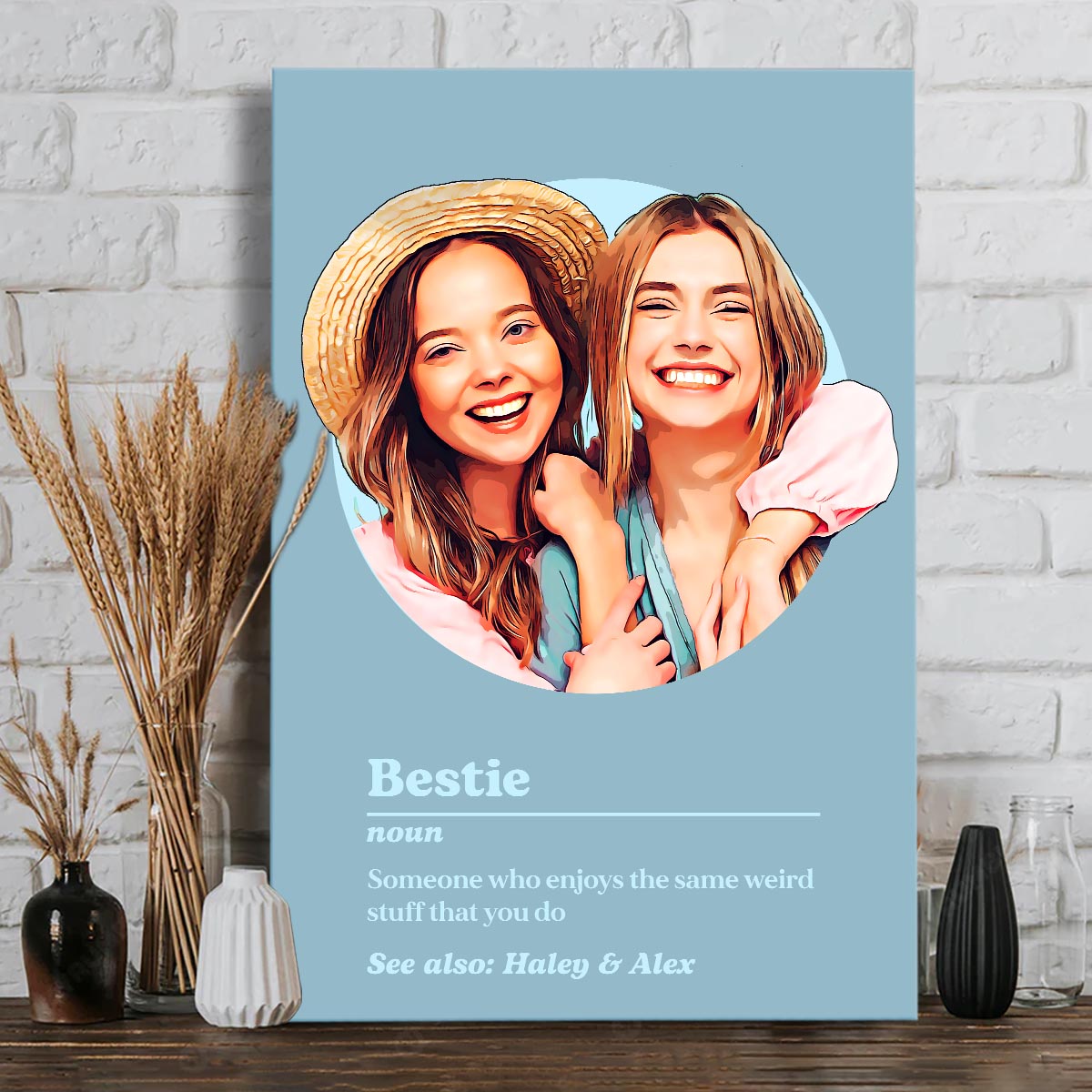 Bestie Portrait Definition - Personalized Bestie Canvas And Poster