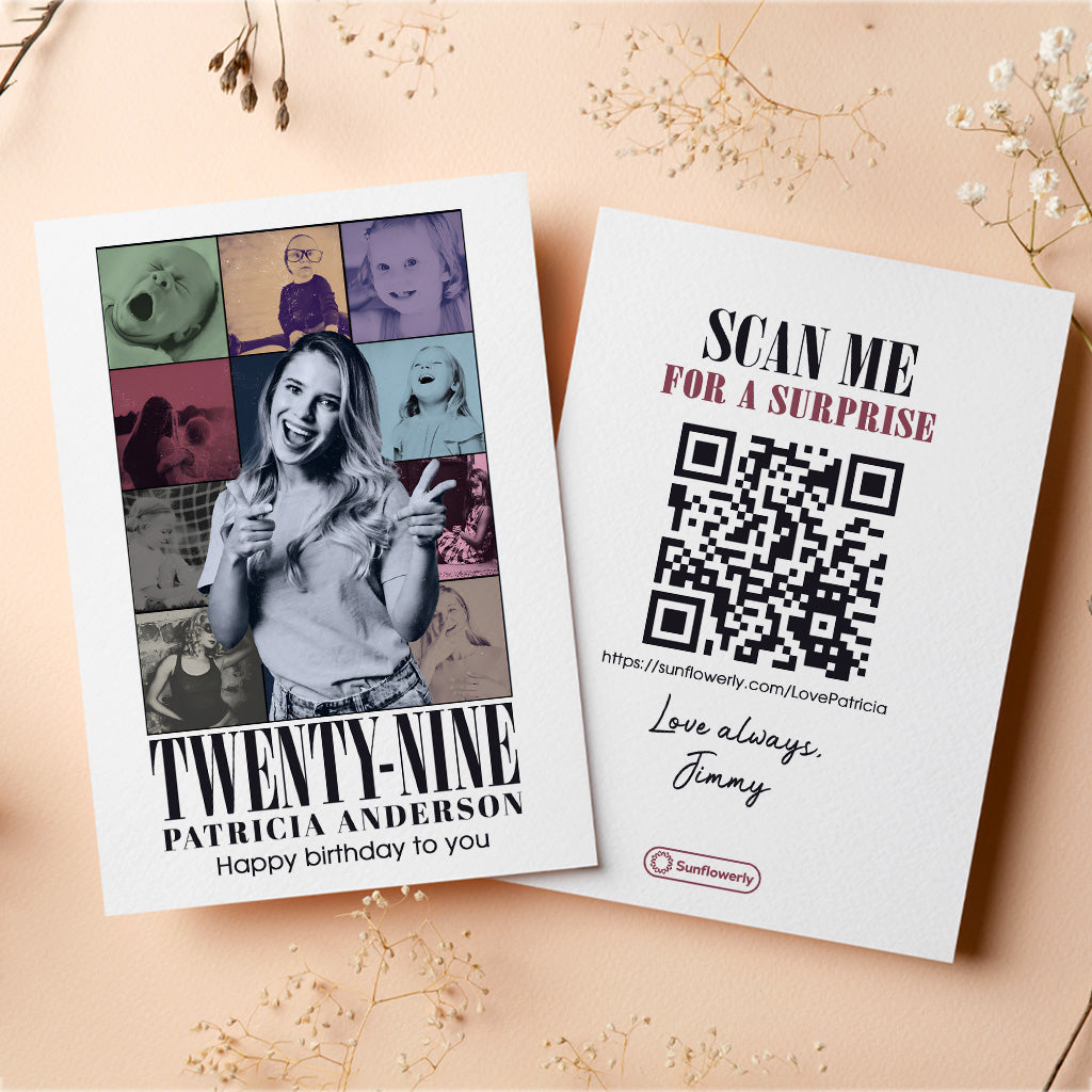 Any Message Card & Photo Upload - Personalized QR Greeting Card