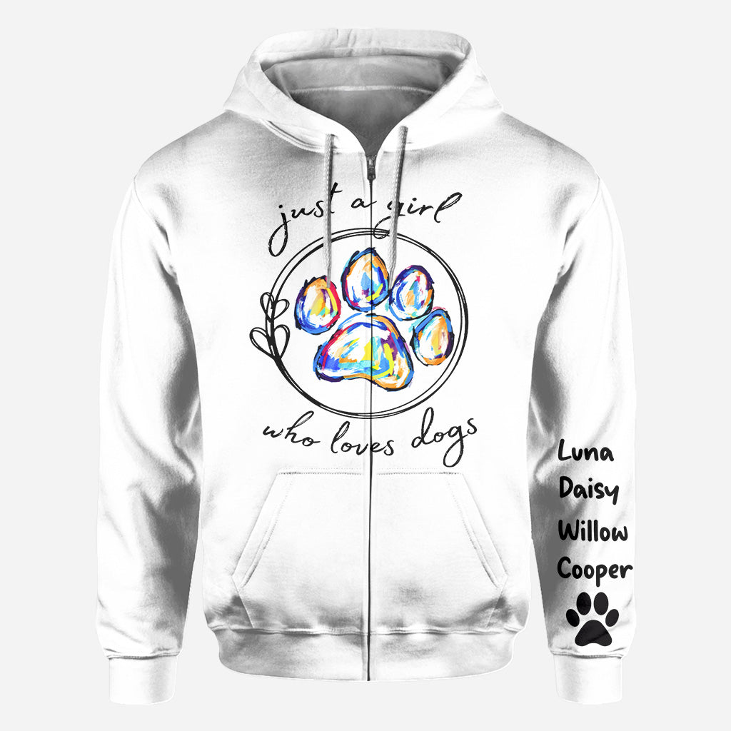 Just A Girl Who Loves Dog - Personalized Dog All Over Shirt