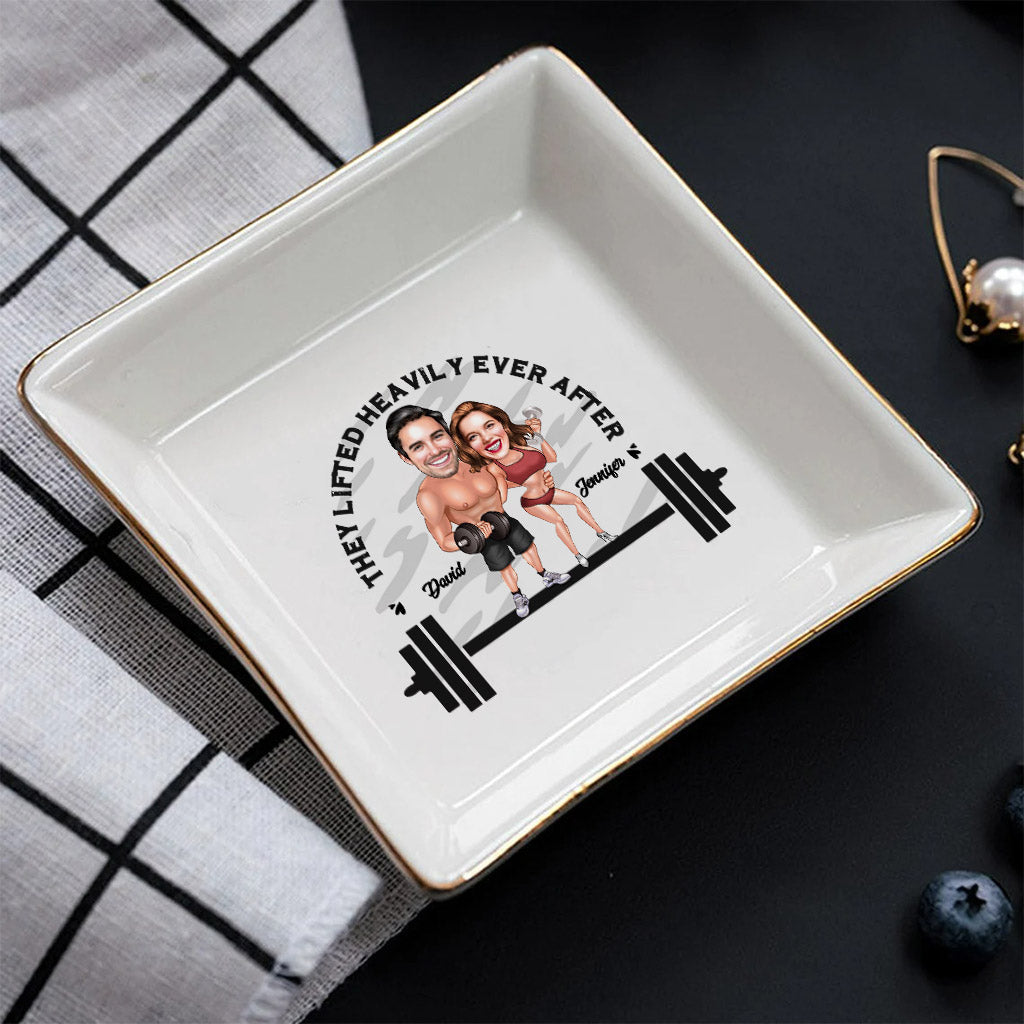 They Lifted Heavily Ever After - Personalized Fitness Jewelry Dish