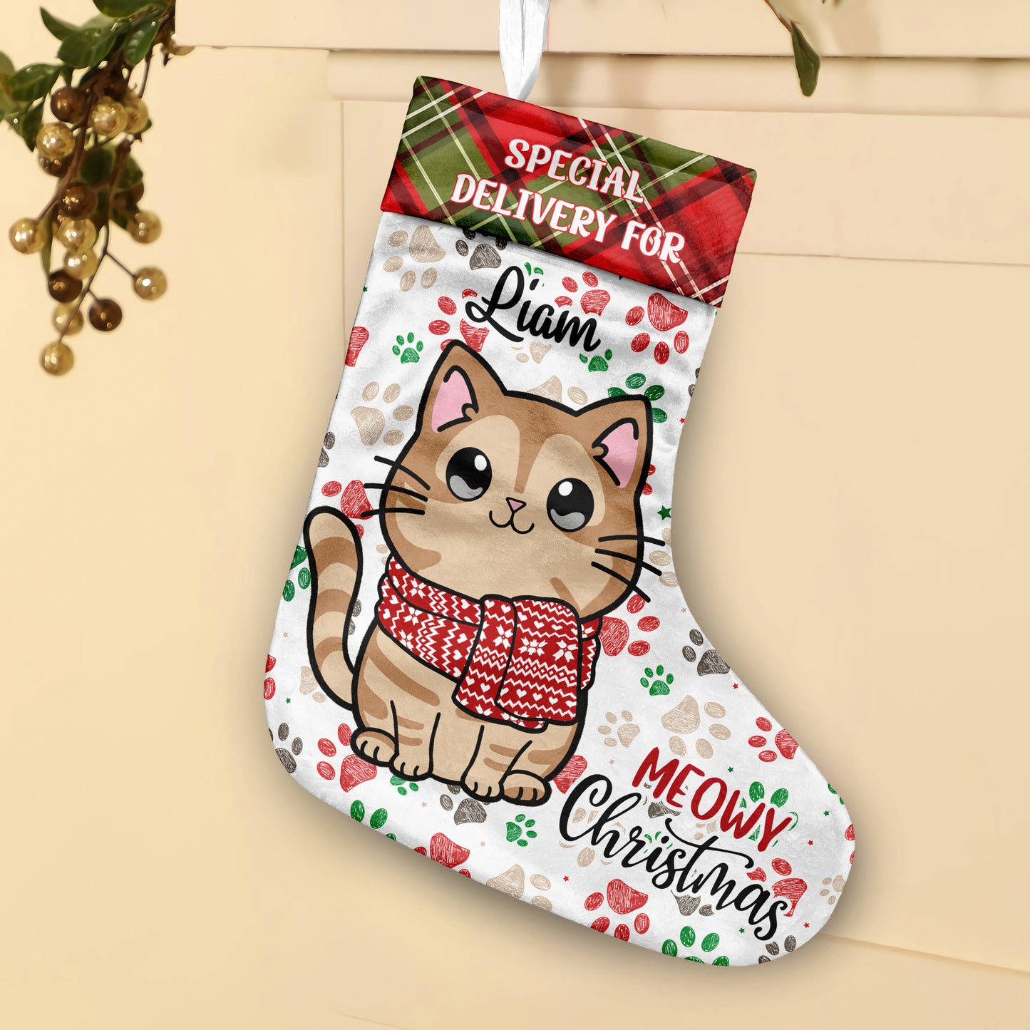 Meowy Christmas - Personalized Cat Christmas Stockings