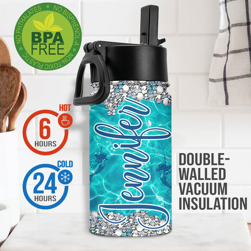 Little Mermaid - Personalized Family Kids Water Bottle