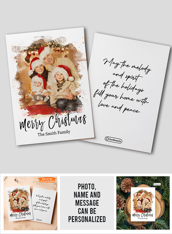Merry Christmas - Personalized Family Greeting Card