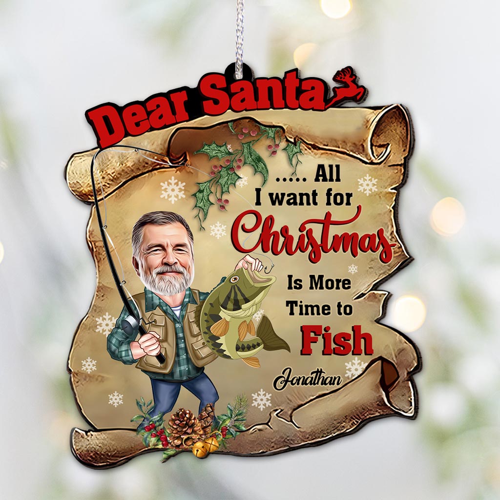 Dear Santa - Personalized Fishing Ornament