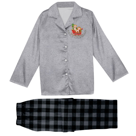 Santa Is Not The Only One Coming - Personalized Couple Button Down Pajamas