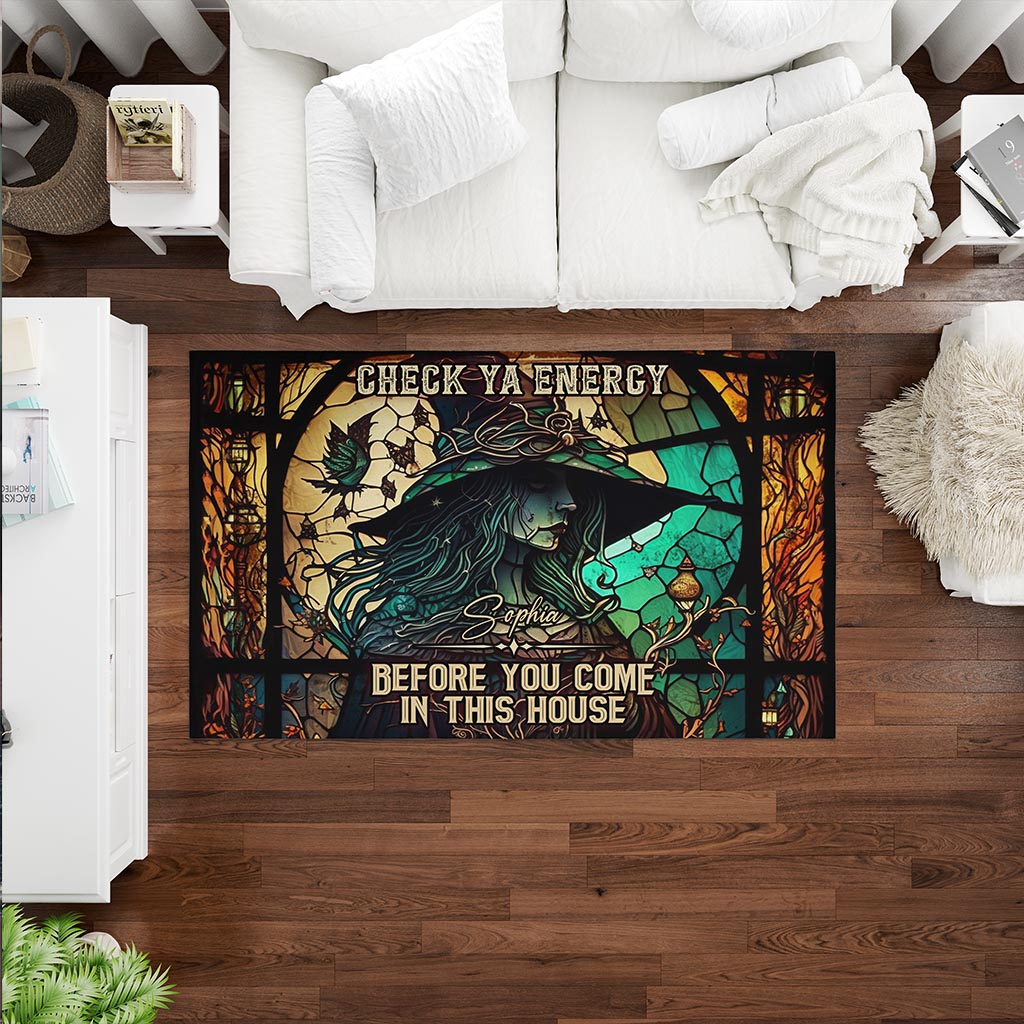 Check Ya Energy - Personalized Witch Rug