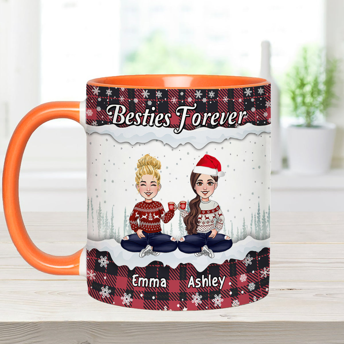 Besties Forever - Personalized Bestie Accent Mug