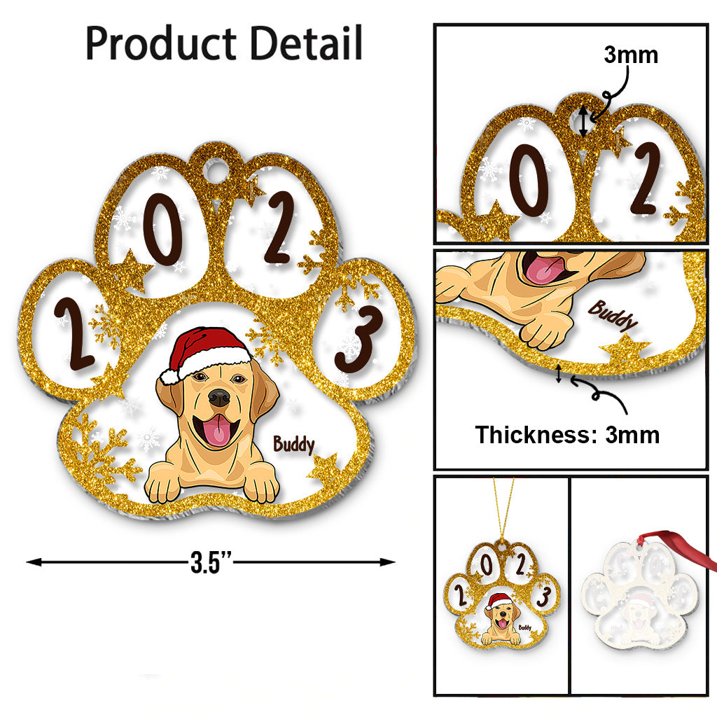I Woof You A Merry Christmas - Personalized Dog Transparent Ornament