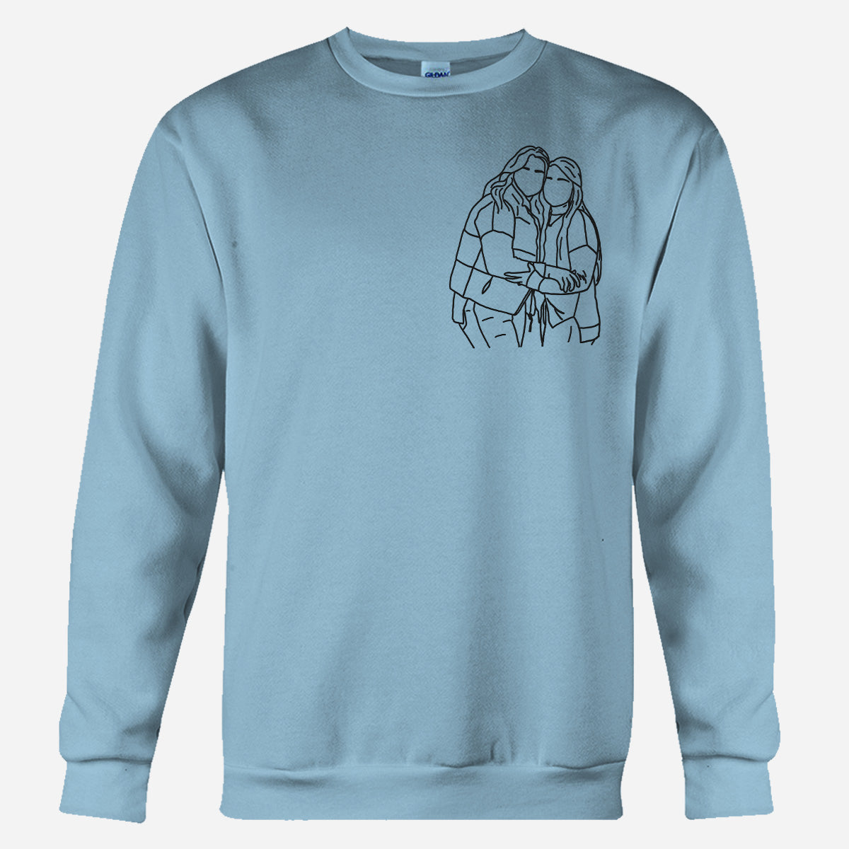 Custom Line Art - Personalized Bestie Embroidered Sweater