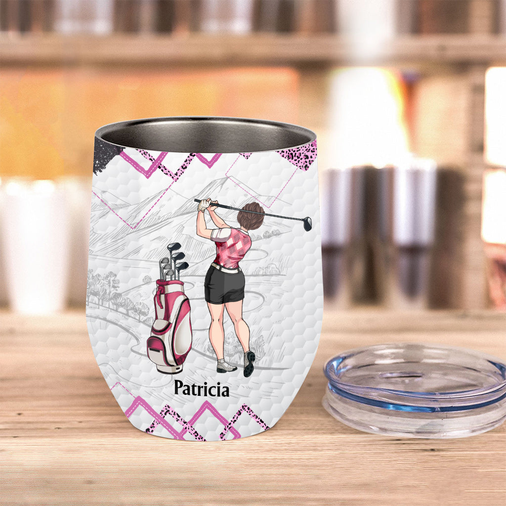 Golf Instruction - Golf gift for her, girlfriend, wife, daughter - Personalized Wine Tumbler