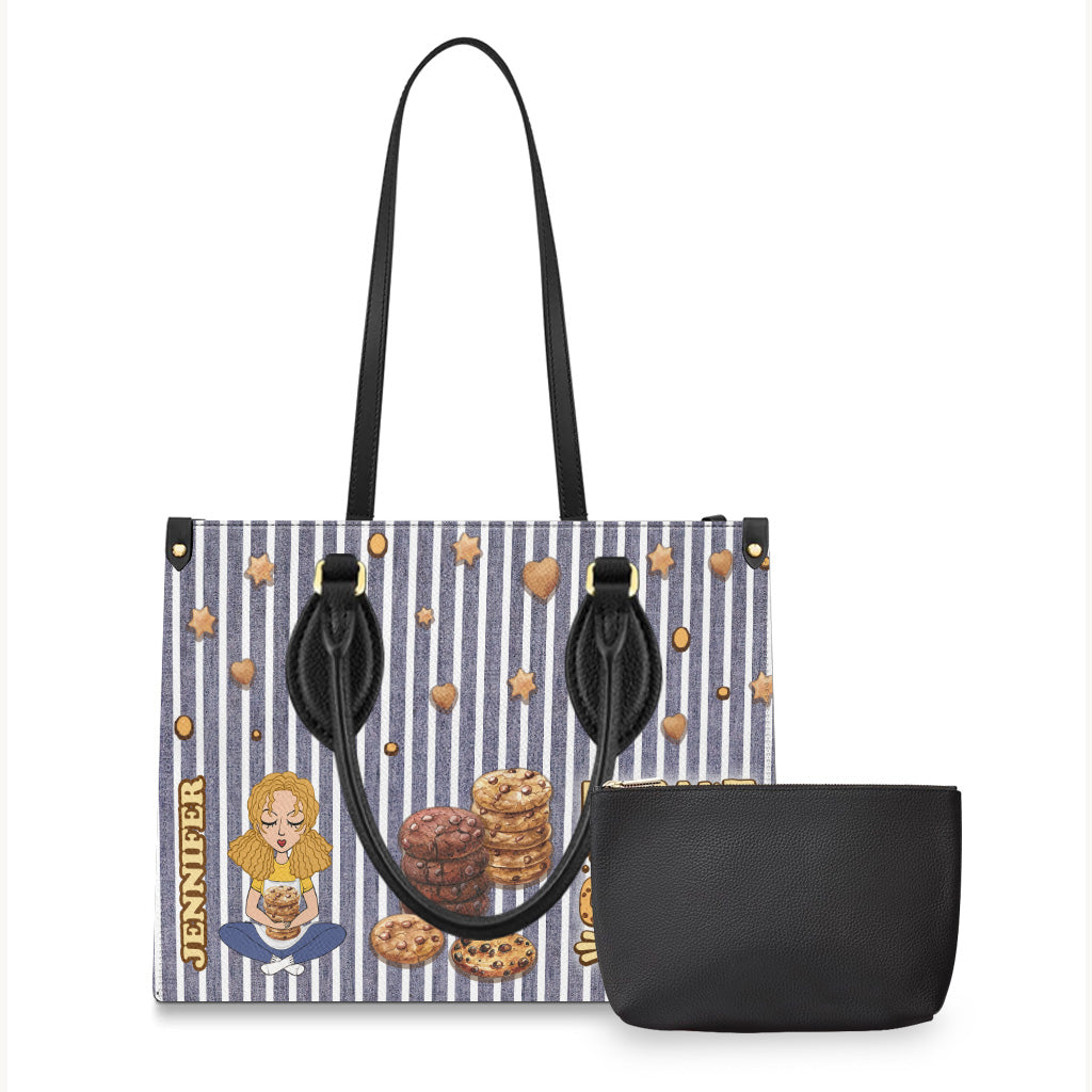 I Can't I Have Cookies To Bake - Personalized Baking Leather Handbag