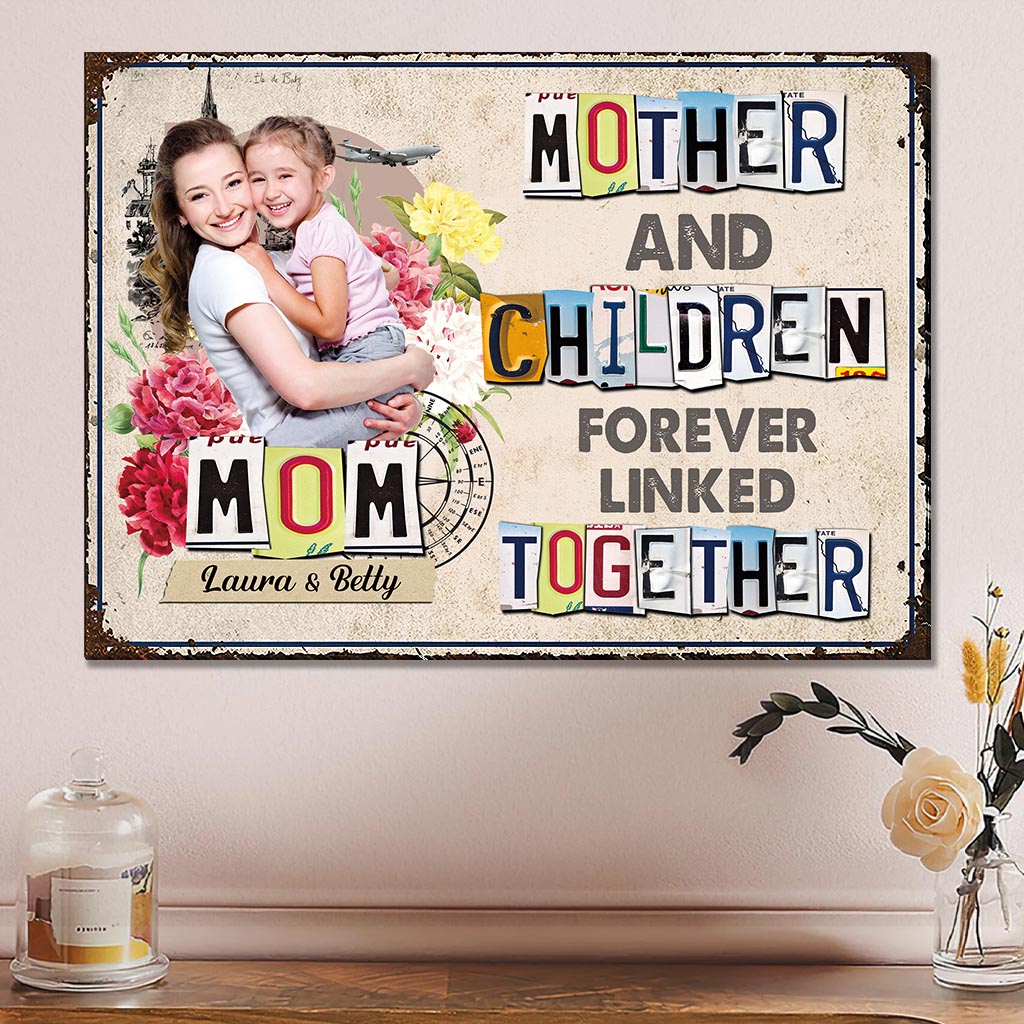 Forever Linked Together - Gift for mom, daughter, son - Personalized Rectangle Metal Sign