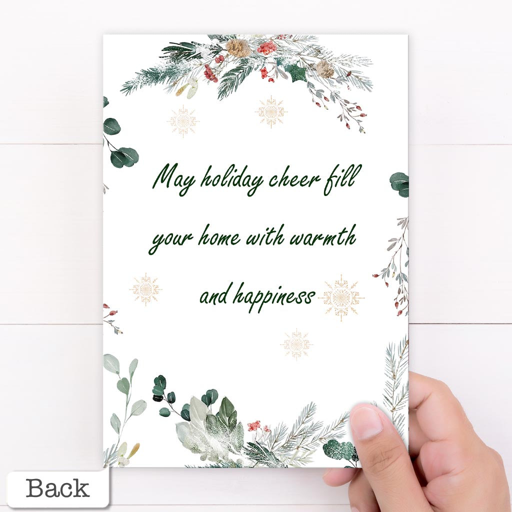 Custom Portraits Merry Christmas Card - Personalized Family Greeting Card