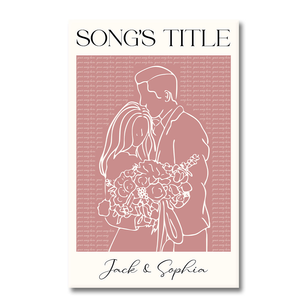 Wedding Song Lyrics Print - Personalized Husband And Wife Canvas And Poster