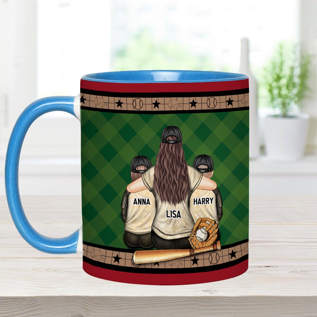 My Heart Is On That Field - Personalized Baseball Accent Mug