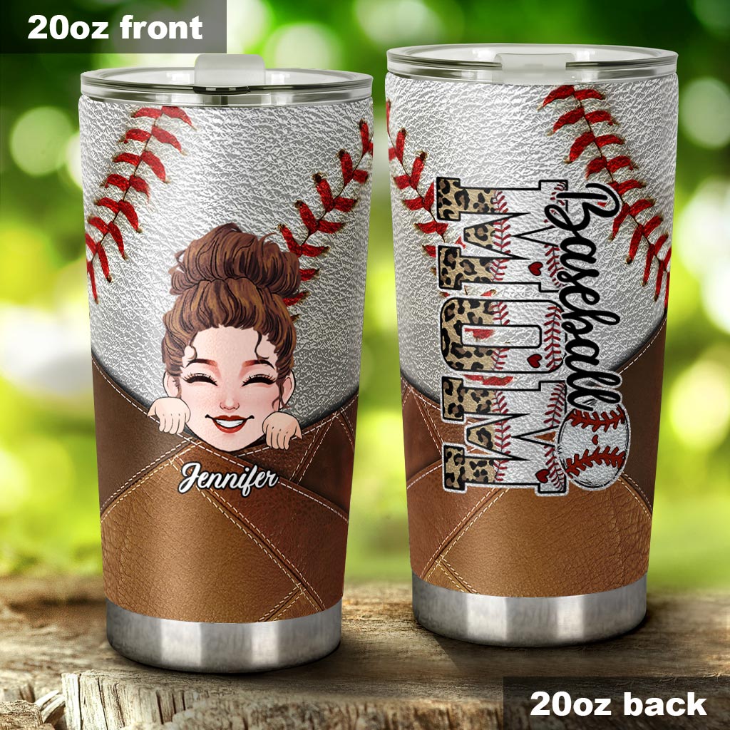 Baseball Mom Living My Dream - Personalized Baseball Tumbler