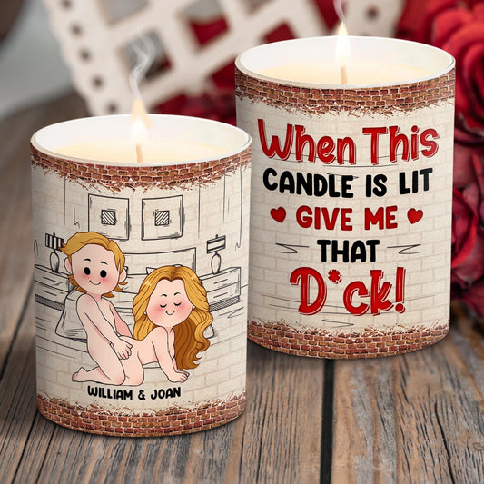 When This Candle Is Lid - Personalized Couple Candle With Wooden Lid