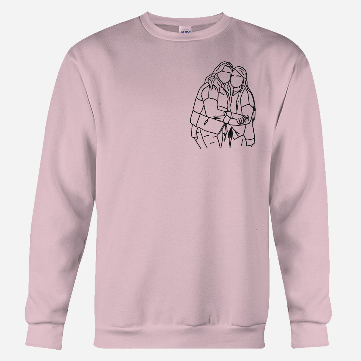 Custom Line Art - Personalized Bestie Embroidered Sweater