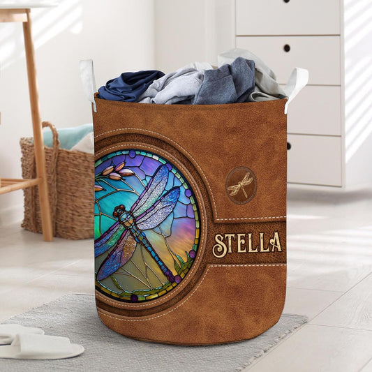 Stained Glass Dragonfly - Personalized Dragonfly Storage Basket