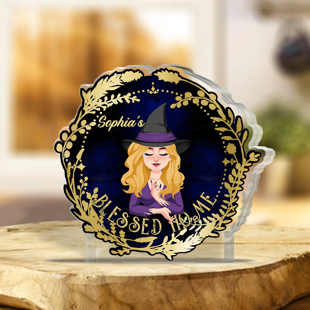 Blessed Home - Personalized Witch Custom Shaped Acrylic Plaque