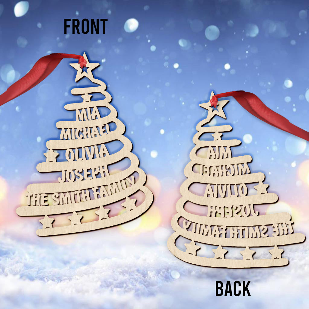 Family Name Christmas Tree - Personalized Family Ornament