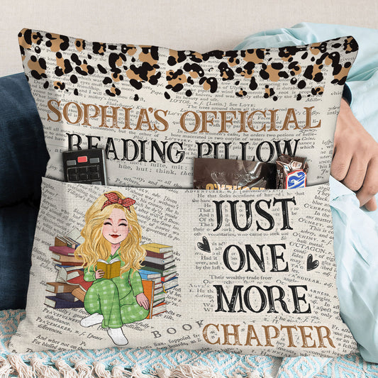 Just One More Chapter - Personalized Book Pocket Pillow