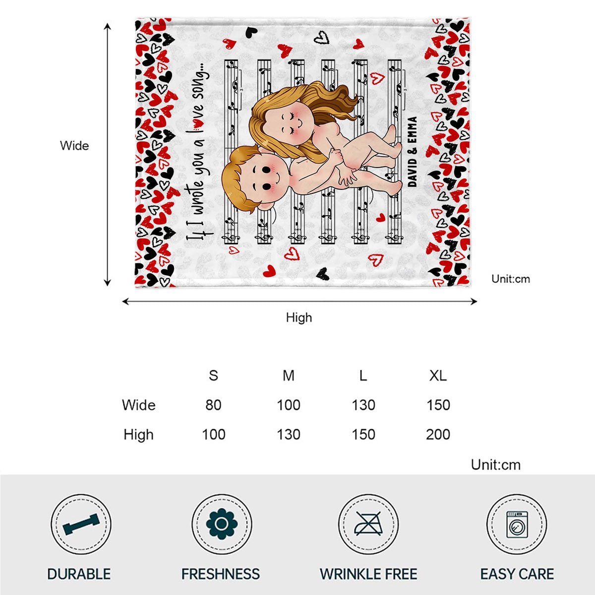 If I Wrote You A Love Song - Personalized Couple Blanket