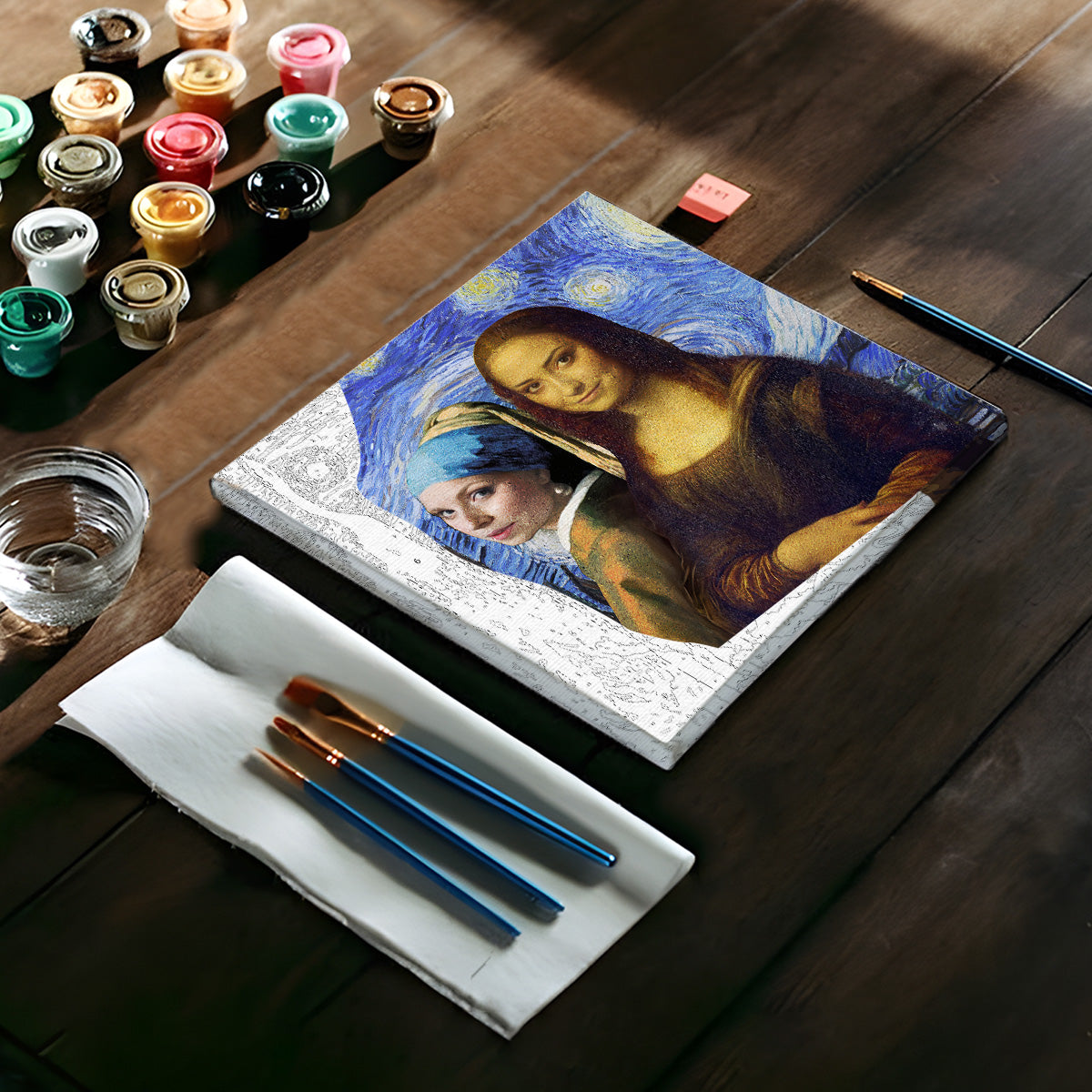 Bestie Selfie Mona Lisa Girl With Pearl Earrings - Personalized Bestie Paint By Numbers Kit