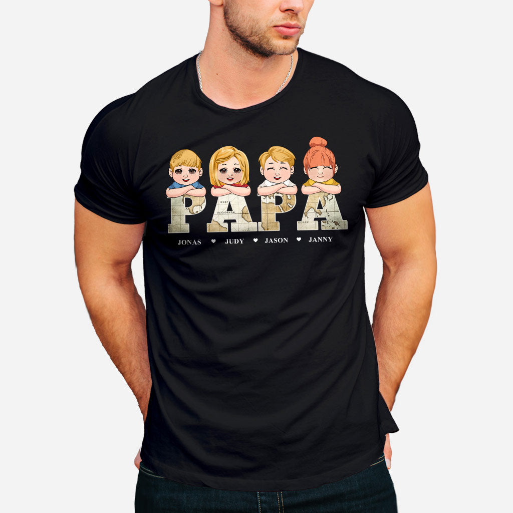 Vintage Map Title - Personalized Father T-shirt & Hoodie