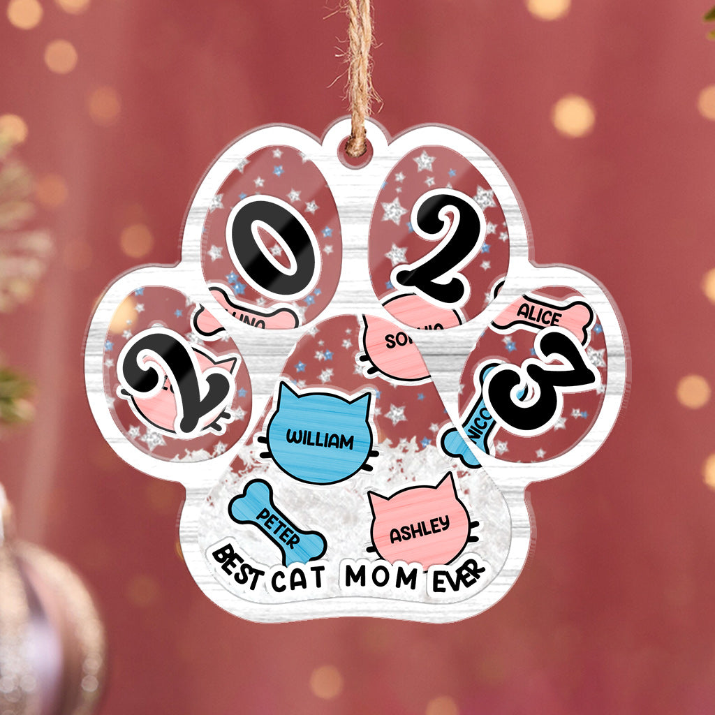 Best Dod Mom / Cat Mom / Dog Dad / Cat Dad Ever - Gift for dog lovers, cat lover - Personalized 3 Layered Shaker Ornament