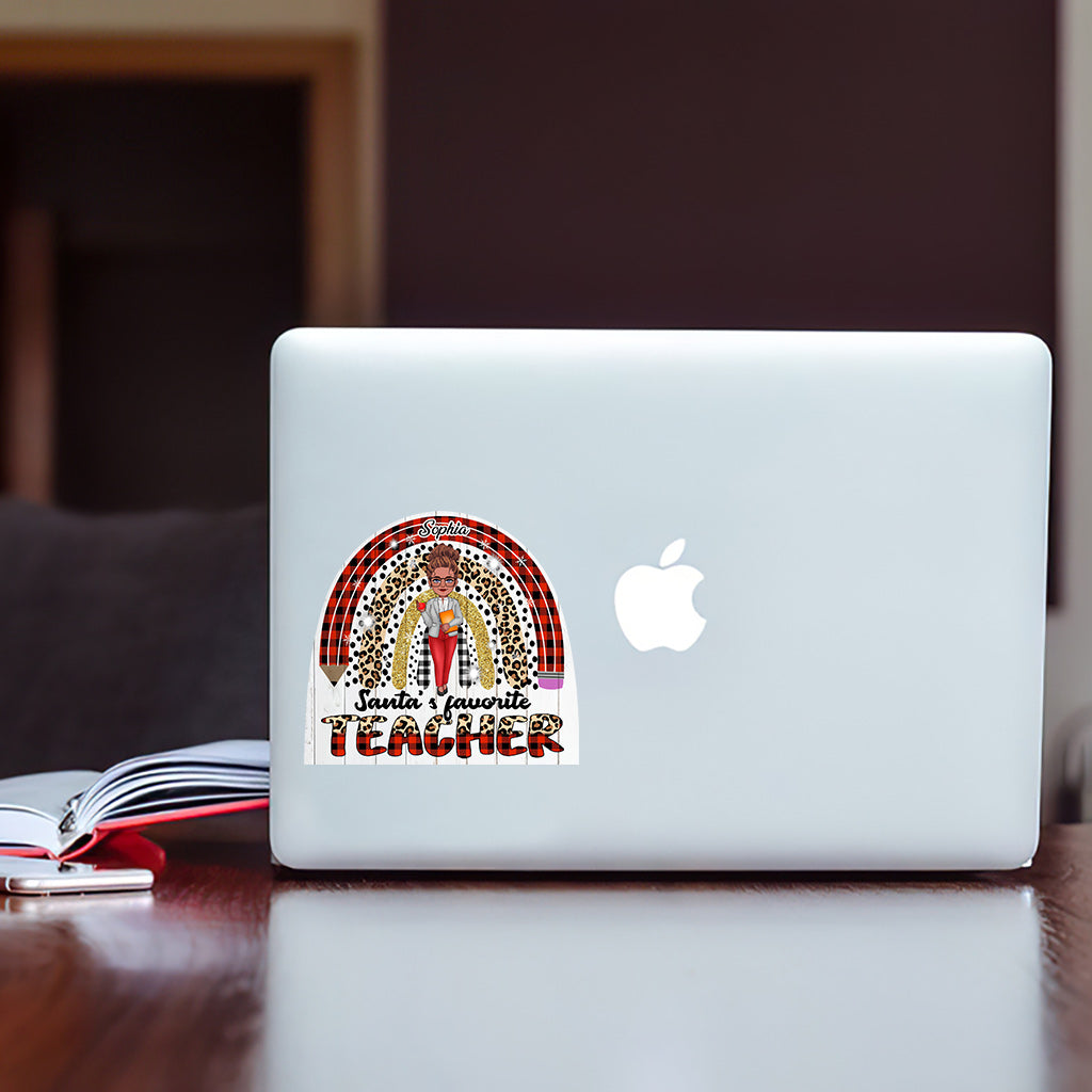 Santa's Favorite Teacher - Personalized Teacher Decal Full