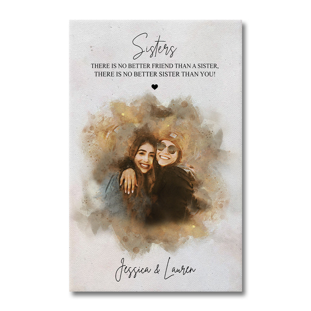 No Better Friend - Personalized Sibling Canvas And Poster