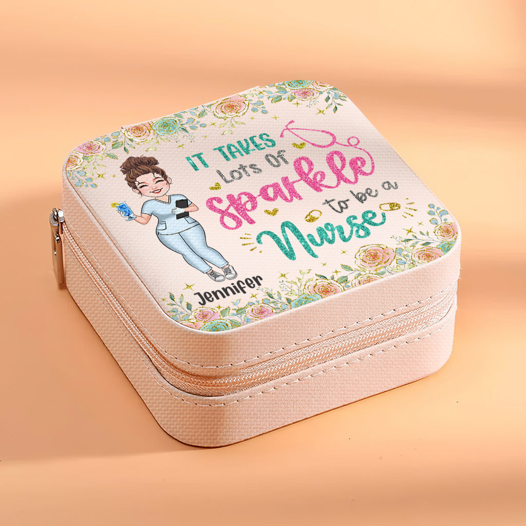 It Takes A Lot Of Sparkle To Be A Nurse - Personalized Nurse Jewelry Box
