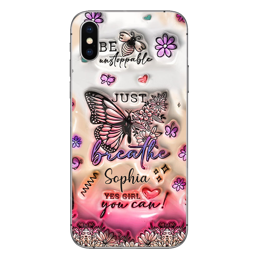 Positive Affirmations Butterfly - Personalized Butterfly Clear Phone Case