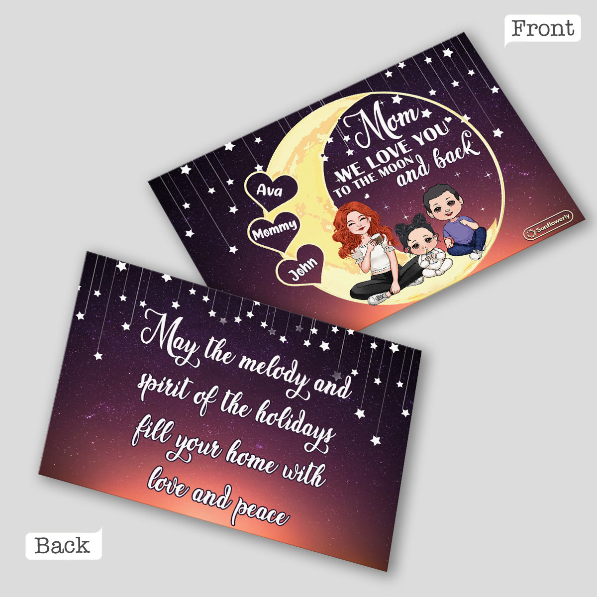 Love You To The Moon & Back - Personalized Greeting Card
