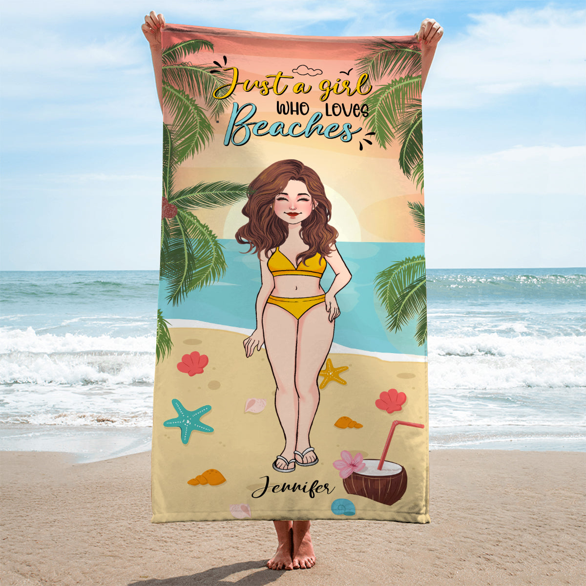 Salt In The Air Sand In My Hair - Personalized Sea Lover Beach Towel