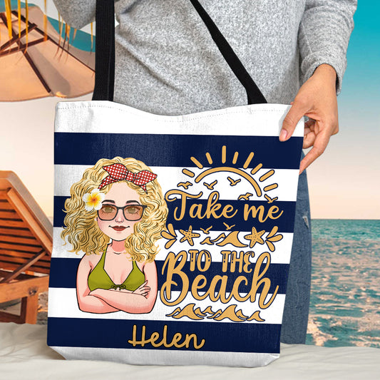 Beach Please - Personalized Sea Lover Tote Bag