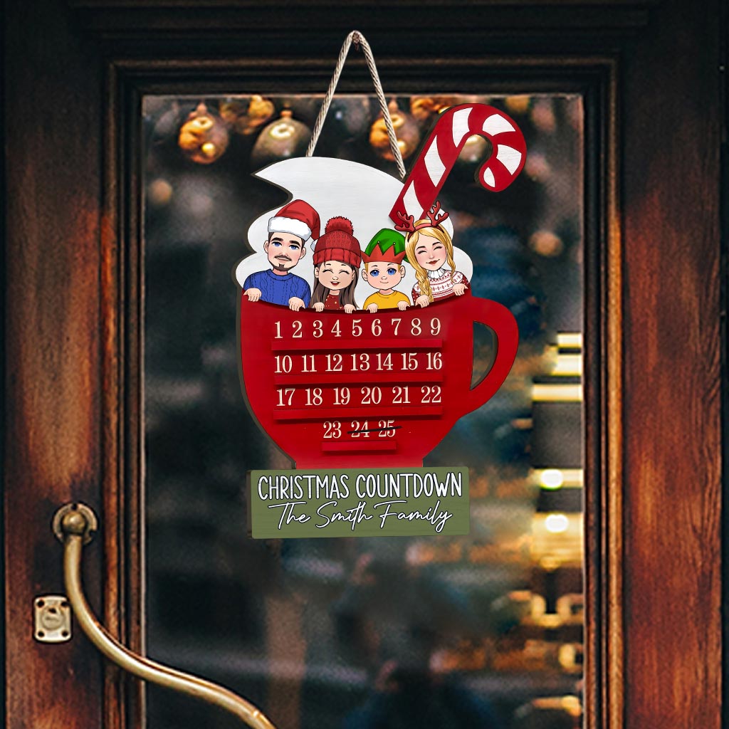 Christmas Countdown - Personalized Family Wood Sign