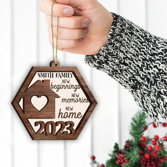 New Beginnings New Memories New Home - Personalized Housewarming 2 Layered Piece Ornament